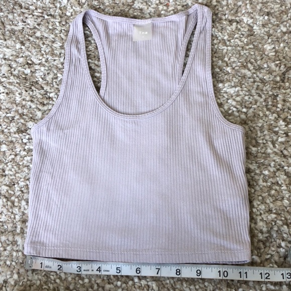 Aritzia TNA Lavender Ribbed Crop Tank Top Sz S - Picture 8 of 8